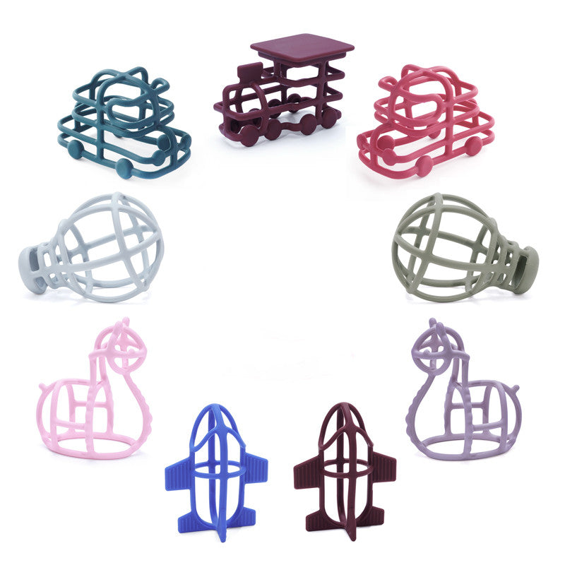 car and train shaped non-toxic silicon teether