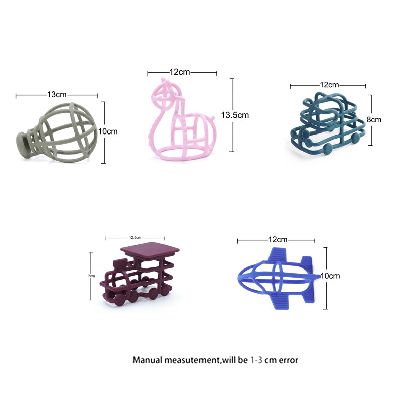 car and train shaped non-toxic silicon teether